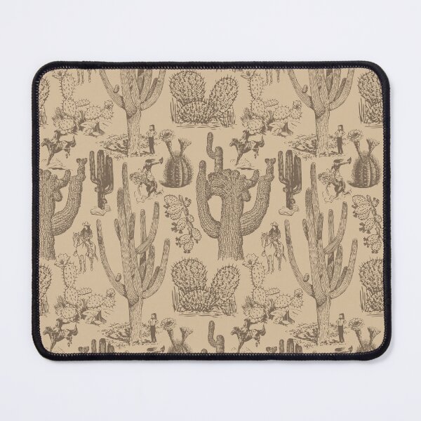 Item preview, Western Cactoile with Cowgirls in Tonal Tan designed and sold by YesterdayColl.