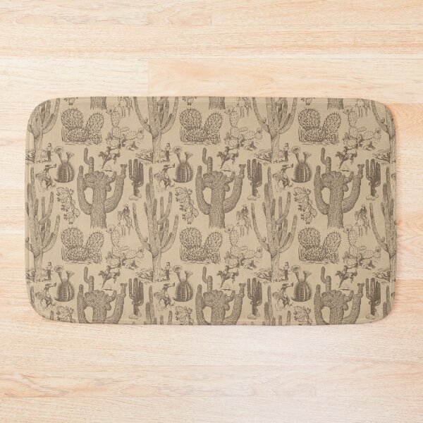 Item preview, Western Cactoile with Cowgirls in Tonal Tan designed and sold by YesterdayColl.