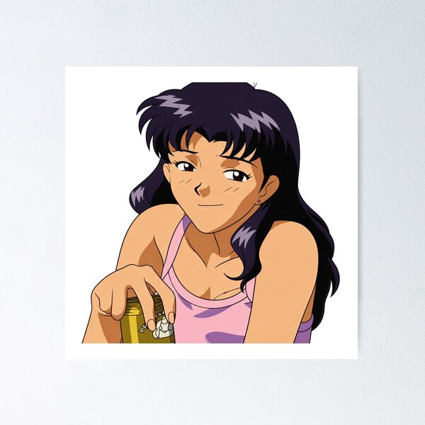 Item preview, Misato drinking one beer designed and sold by Migi-Desu.