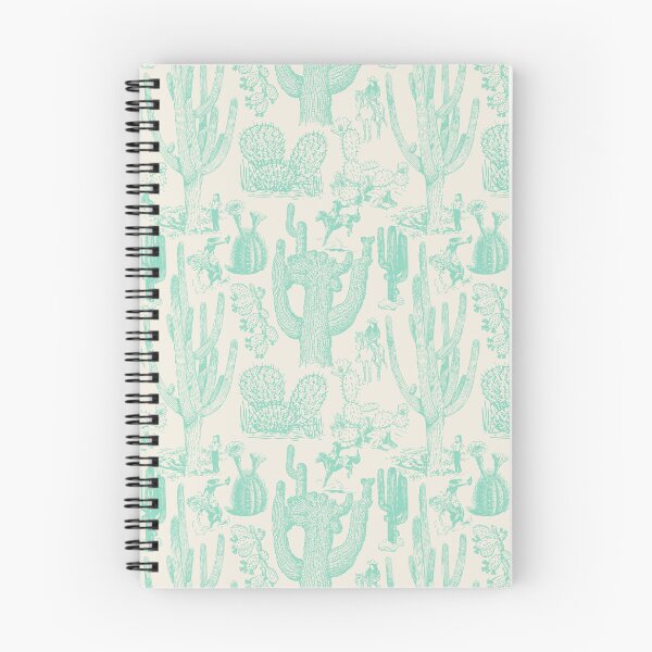 Item preview, Western Cactoile with Cowgirls in Oat White + Mint designed and sold by YesterdayColl.