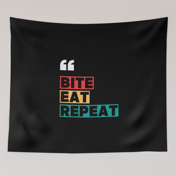 Item preview, Bite Eat Repeat – Fun Food Lover Typography designed and sold by Toufittery.