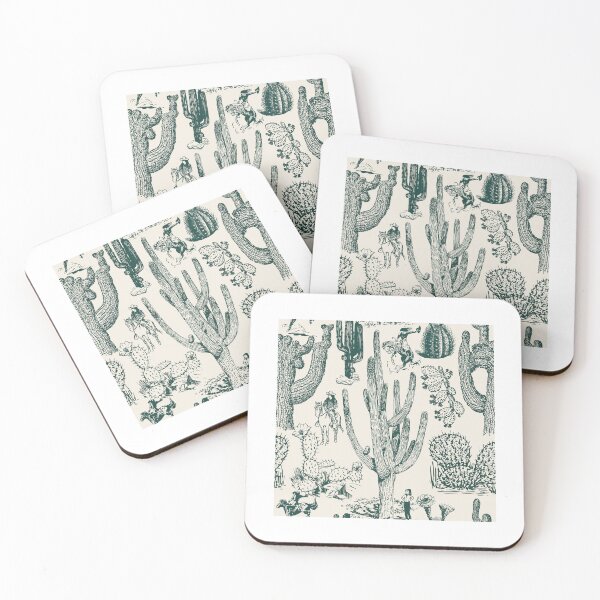 Item preview, Western Cactoile with Cowgirls in Cream + Holiday Green designed and sold by YesterdayColl.