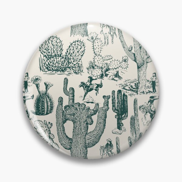 Item preview, Western Cactoile with Cowgirls in Cream + Holiday Green designed and sold by YesterdayColl.