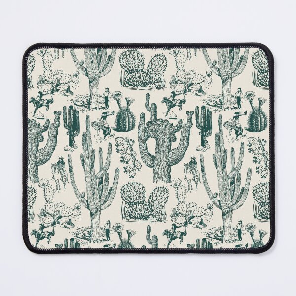 Item preview, Western Cactoile with Cowgirls in Cream + Holiday Green designed and sold by YesterdayColl.