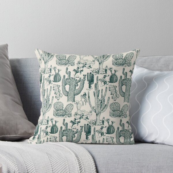 Item preview, Western Cactoile with Cowgirls in Cream + Holiday Green designed and sold by YesterdayColl.