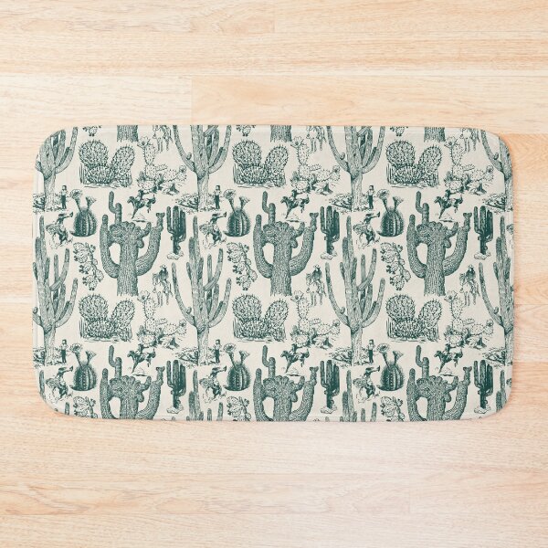 Item preview, Western Cactoile with Cowgirls in Cream + Holiday Green designed and sold by YesterdayColl.