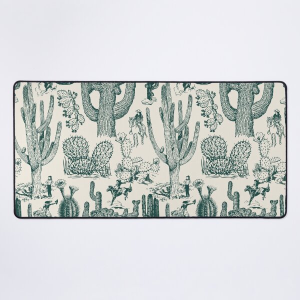 Item preview, Western Cactoile with Cowgirls in Cream + Holiday Green designed and sold by YesterdayColl.
