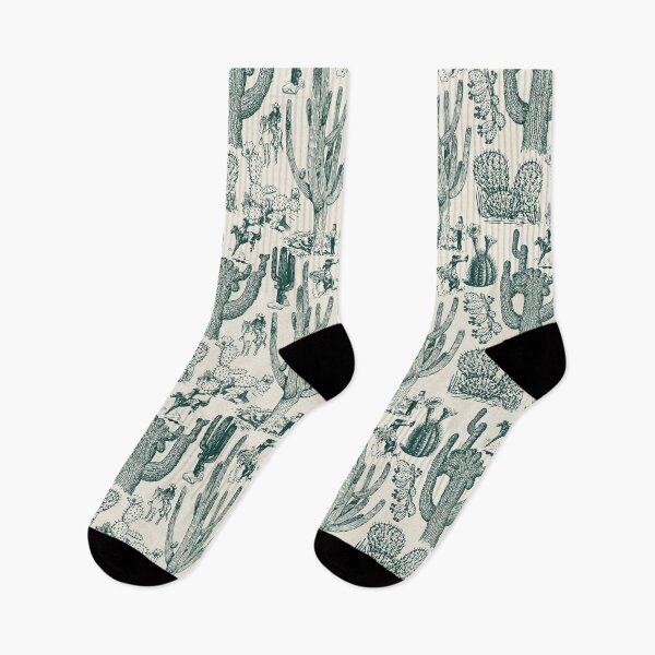 Item preview, Western Cactoile with Cowgirls in Cream + Holiday Green designed and sold by YesterdayColl.