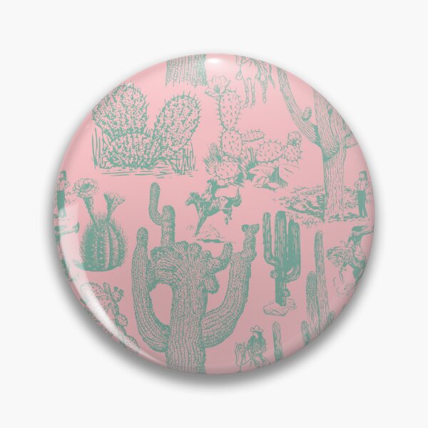 Item preview, Western Cactoile with Cowgirls in Desert Rose + Catcus Green designed and sold by YesterdayColl.
