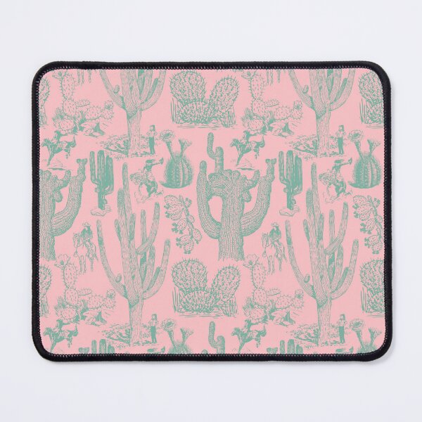 Item preview, Western Cactoile with Cowgirls in Desert Rose + Catcus Green designed and sold by YesterdayColl.