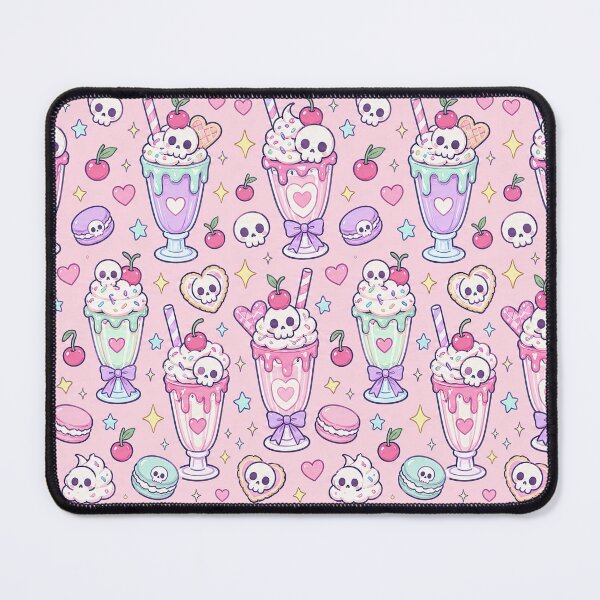 Item preview, Kawaii Skull Milkshake Pattern designed and sold by Soft Berry Studio.