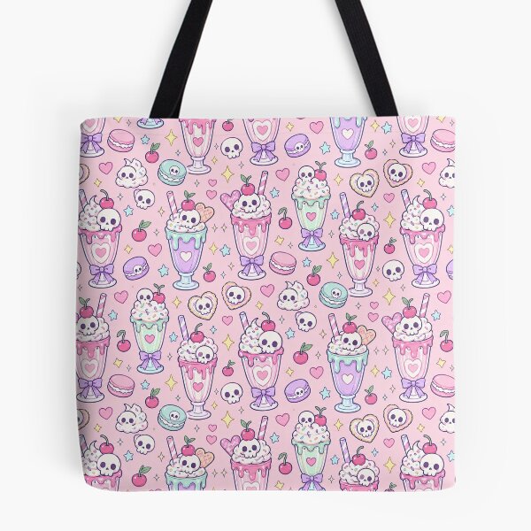 Item preview, Kawaii Skull Milkshake Pattern designed and sold by Soft Berry Studio.