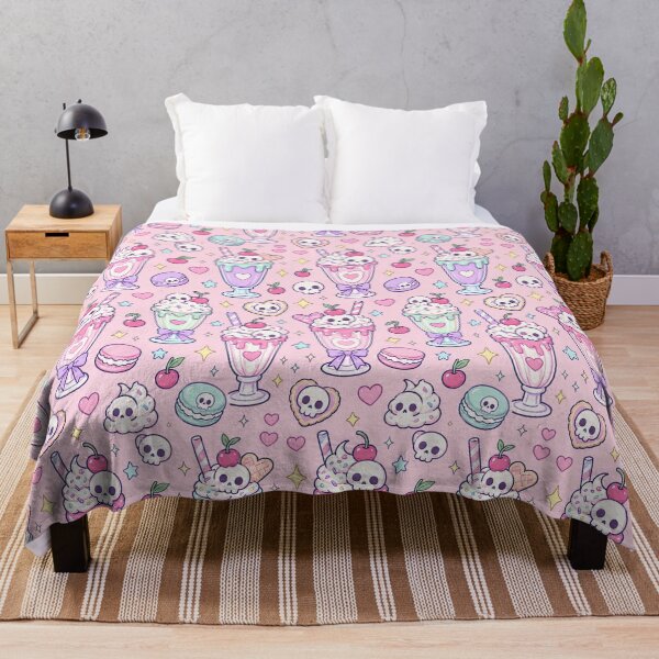 Item preview, Kawaii Skull Milkshake Pattern designed and sold by Soft Berry Studio.