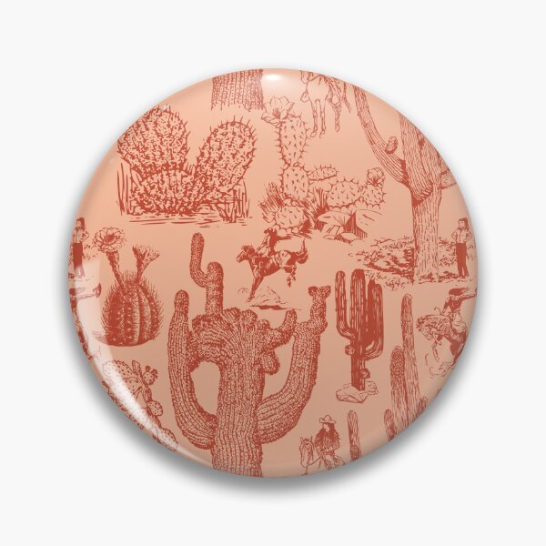 Item preview, Western Cactoile with Cowgirls in Peach + Rust designed and sold by YesterdayColl.