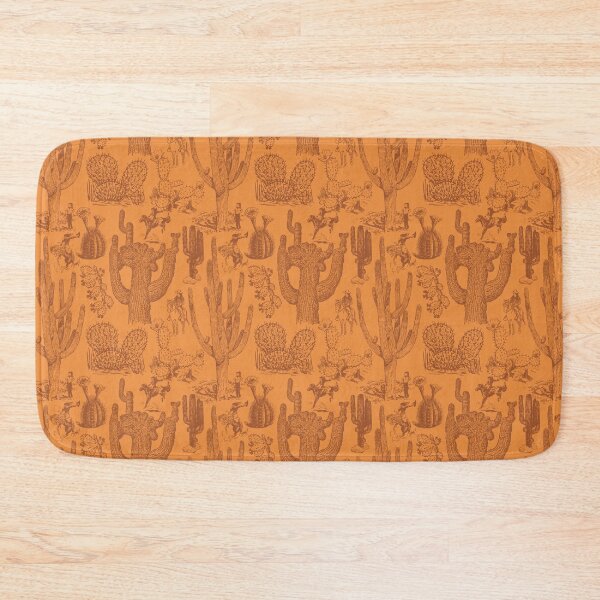 Item preview, Western Cactoile with Cowgirls in Saffron Sunset designed and sold by YesterdayColl.