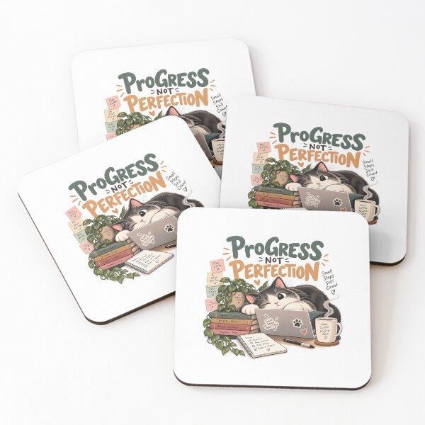 Item preview, Progress Not Perfection Cat designed and sold by Mohaned01018.
