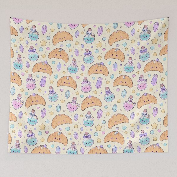 Item preview, Kawaii Potion Croissant Pattern designed and sold by Soft Berry Studio.