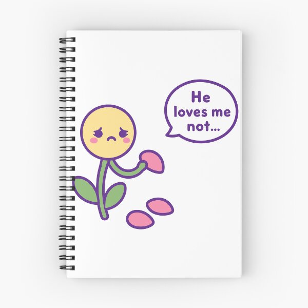 Item preview, He Loves Me Not Sad Kawaii Flower Funny Sarcastic Cute Graphic designed and sold by CLUB SODA KID DESIGNS.