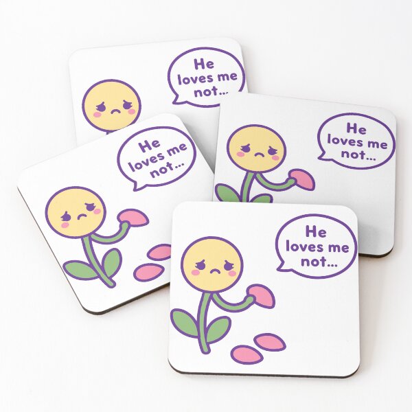 Item preview, He Loves Me Not Sad Kawaii Flower Funny Sarcastic Cute Graphic designed and sold by CLUB SODA KID DESIGNS.
