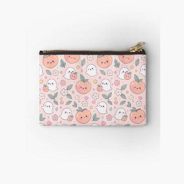 Item preview, Kawaii Ghost Peach Pattern designed and sold by Soft Berry Studio.