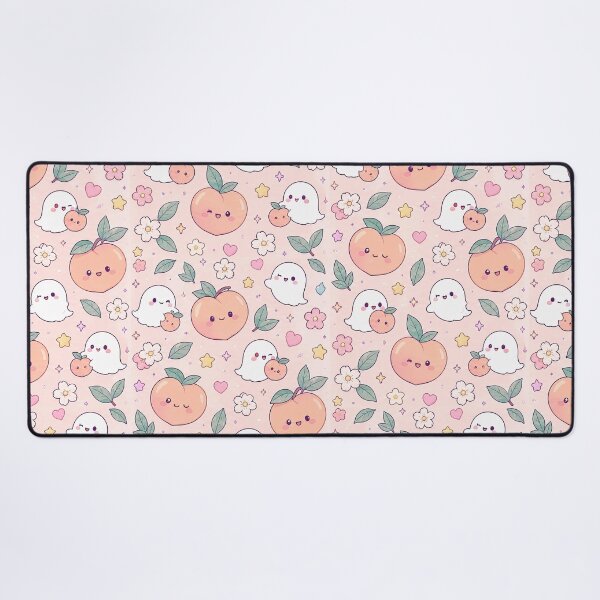Item preview, Kawaii Ghost Peach Pattern designed and sold by Soft Berry Studio.