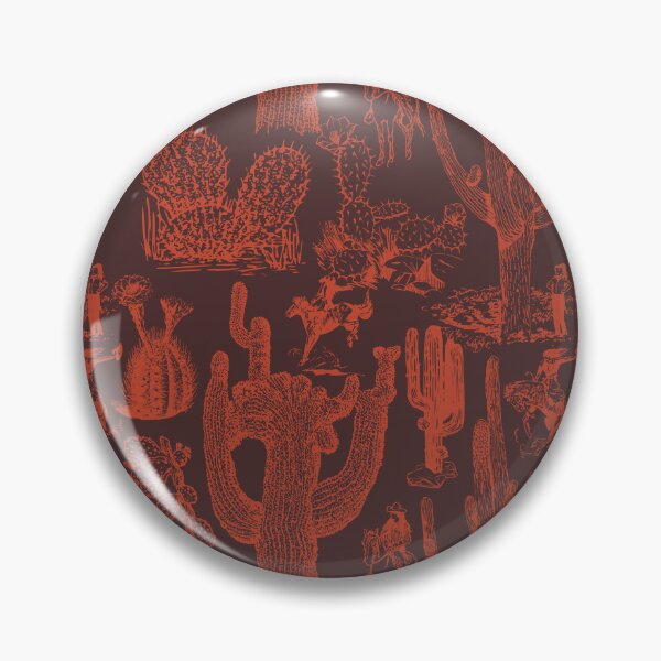 Item preview, Western Cactoile with Cowgirls in Brown + Rust designed and sold by YesterdayColl.