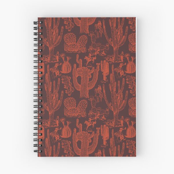 Item preview, Western Cactoile with Cowgirls in Brown + Rust designed and sold by YesterdayColl.