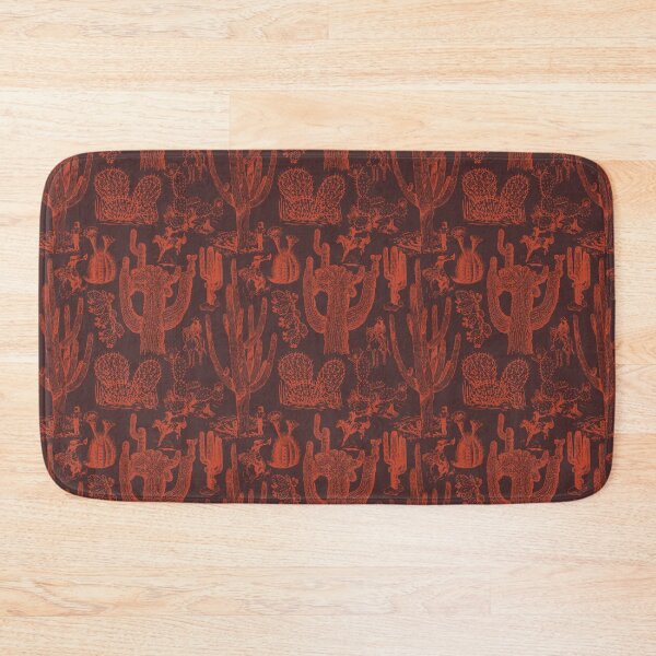 Item preview, Western Cactoile with Cowgirls in Brown + Rust designed and sold by YesterdayColl.
