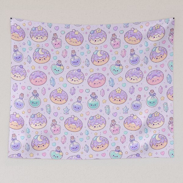 Item preview, Kawaii Magic Donut Potion Pattern designed and sold by Soft Berry Studio.