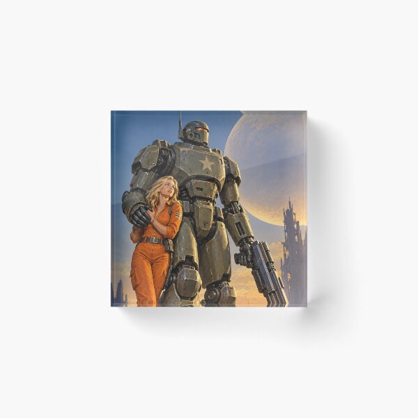 Item preview, 70's Style Science Fiction Art: Robot Protector designed and sold by Moviebuff91.