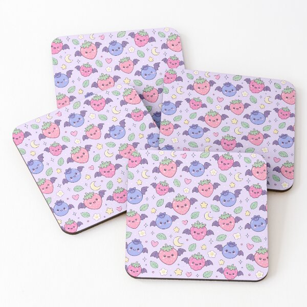 Item preview, Kawaii Bat Berry Pattern designed and sold by Soft Berry Studio.