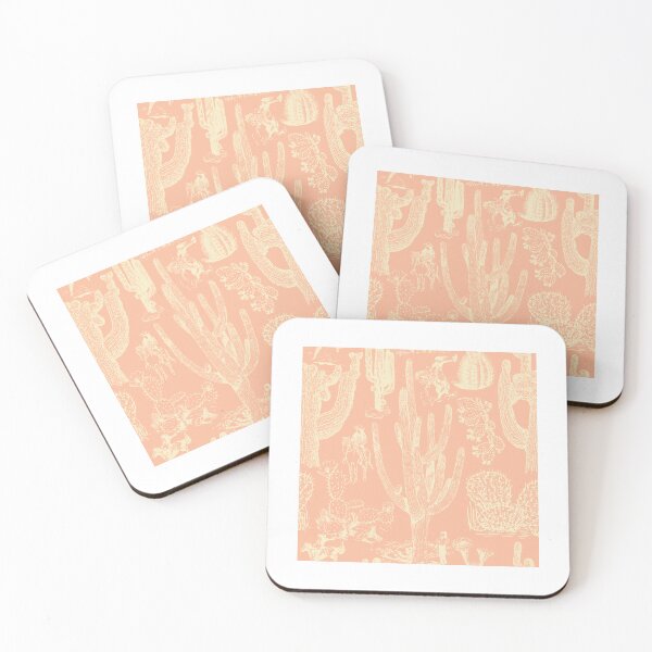 Item preview, Western Cactoile with Cowgirls in Blush + Cream designed and sold by YesterdayColl.