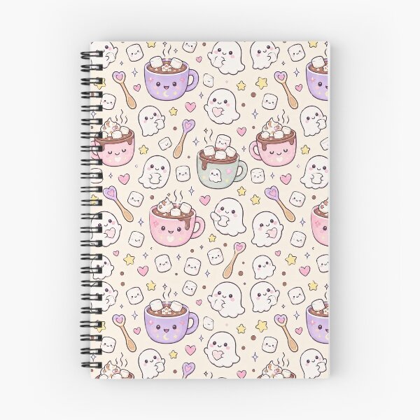 Item preview, Kawaii Ghost Hot Chocolate Pattern designed and sold by Soft Berry Studio.