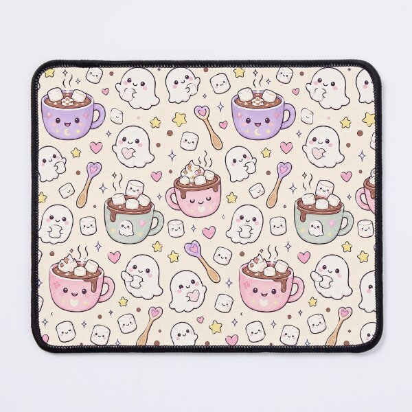 Item preview, Kawaii Ghost Hot Chocolate Pattern designed and sold by Soft Berry Studio.