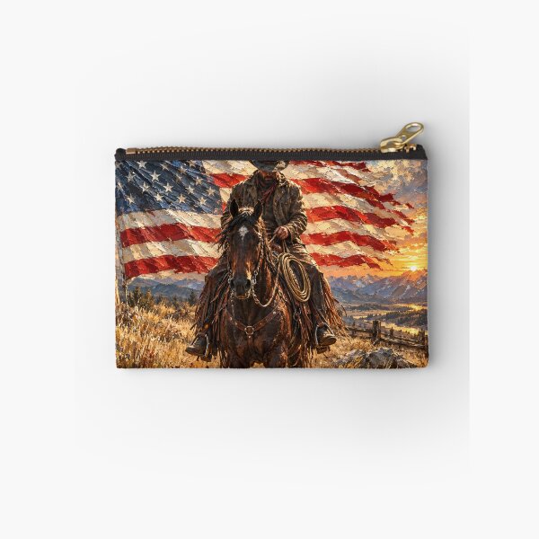 Item preview, Cowboy Art Patriotic American Flag Horse designed and sold by RawEdgeStudios.