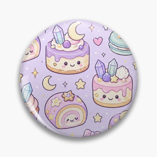 Item preview, Kawaii Magic Moon Cake Pattern designed and sold by Soft Berry Studio.