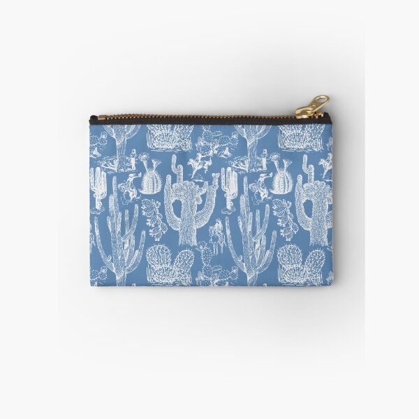 Item preview, Western Cactoile with Cowgirls in Chinoiserie Blue + White designed and sold by YesterdayColl.