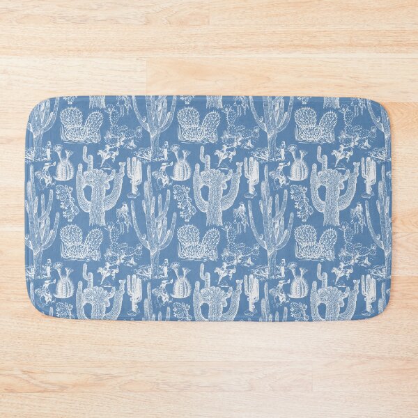 Item preview, Western Cactoile with Cowgirls in Chinoiserie Blue + White designed and sold by YesterdayColl.