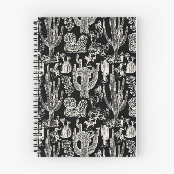 Item preview, Western Cactoile with Cowgirls in Black + Cream designed and sold by YesterdayColl.