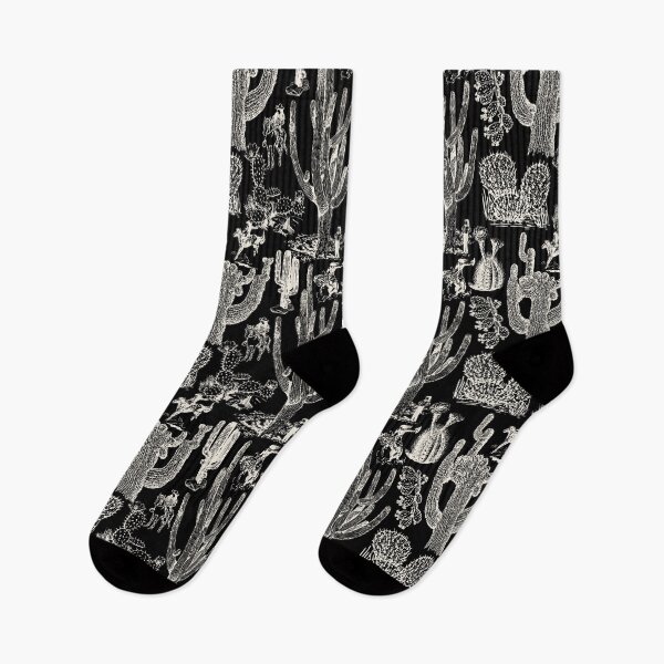 Item preview, Western Cactoile with Cowgirls in Black + Cream designed and sold by YesterdayColl.