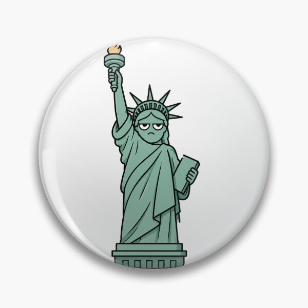 Item preview, Grumpy Statue of Liberty Resting Bitch Face Cartoon designed and sold by Bitchy Little Things.