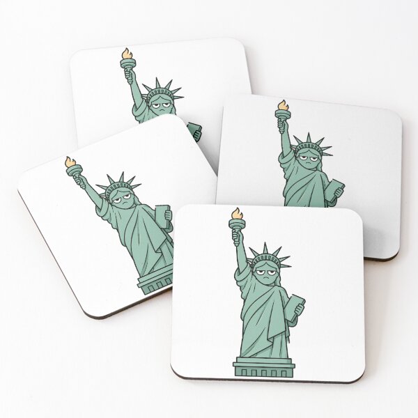 Item preview, Grumpy Statue of Liberty Resting Bitch Face Cartoon designed and sold by Bitchy Little Things.
