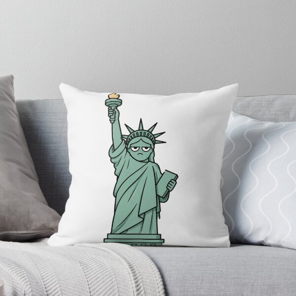 Item preview, Grumpy Statue of Liberty Resting Bitch Face Cartoon designed and sold by Bitchy Little Things.