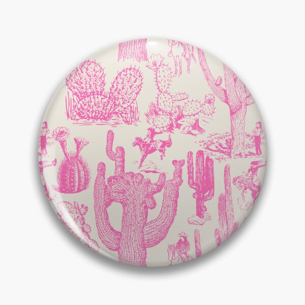 Item preview, Western Cactoile with Cowgirls in Oat Cream + Bubblegum Pink designed and sold by YesterdayColl.