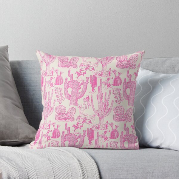 Item preview, Western Cactoile with Cowgirls in Oat Cream + Bubblegum Pink designed and sold by YesterdayColl.
