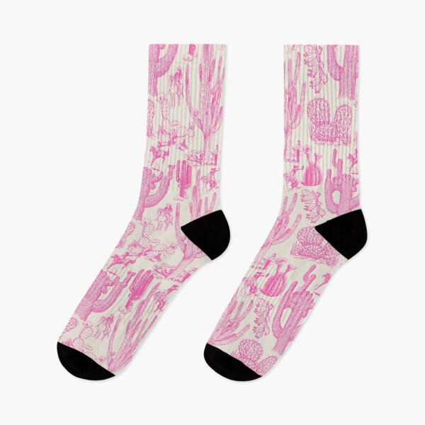 Item preview, Western Cactoile with Cowgirls in Oat Cream + Bubblegum Pink designed and sold by YesterdayColl.