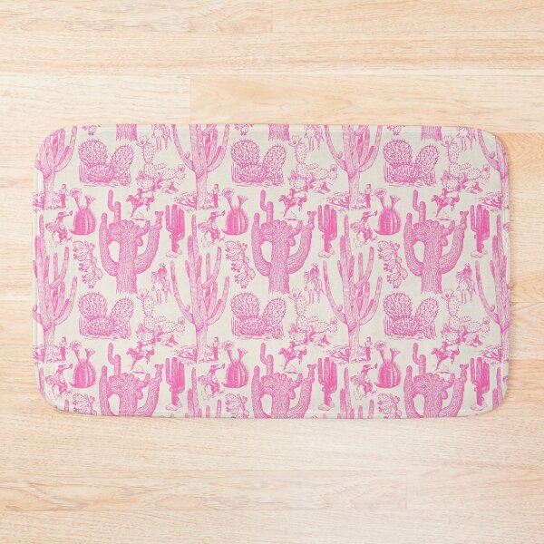 Item preview, Western Cactoile with Cowgirls in Oat Cream + Bubblegum Pink designed and sold by YesterdayColl.