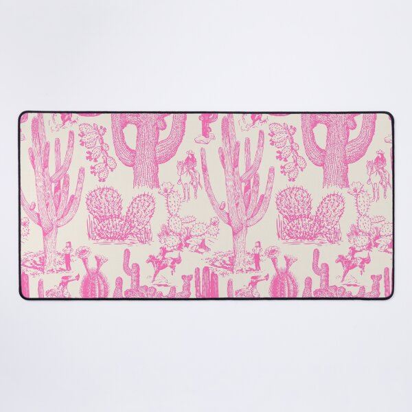 Item preview, Western Cactoile with Cowgirls in Oat Cream + Bubblegum Pink designed and sold by YesterdayColl.