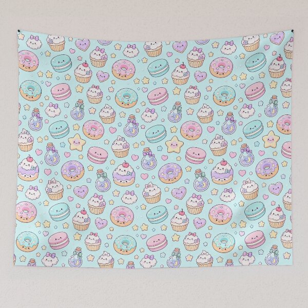 Item preview, Kawaii Celestial Sweets Mix Pattern designed and sold by Soft Berry Studio.