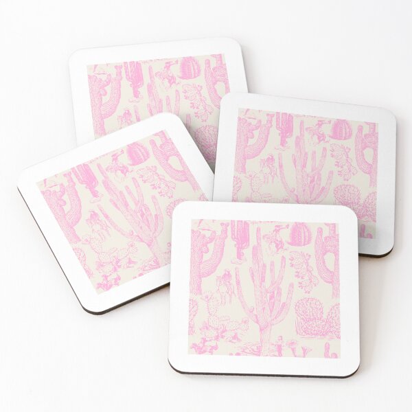 Item preview, Western Cactoile with Cowgirls in Oat White + Light Pink designed and sold by YesterdayColl.